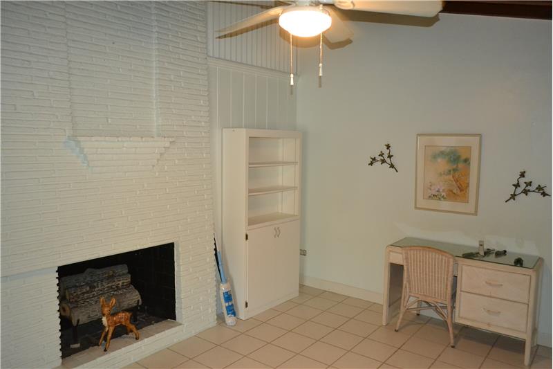 Living room with fireplace