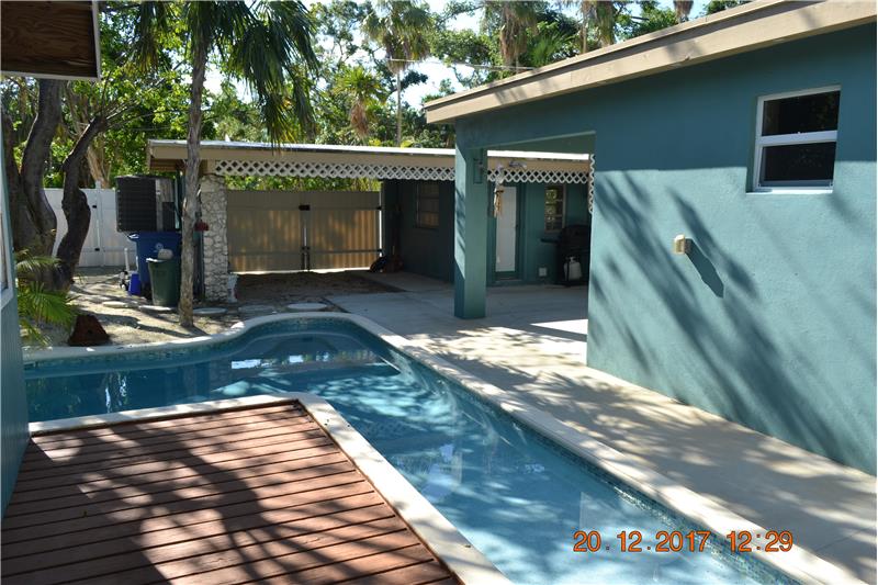 pool with Carport & back patio