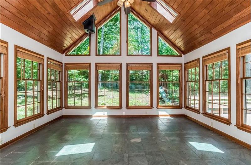 Sun room with tile floors