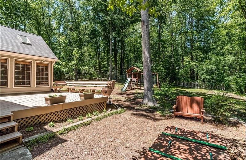 Backyard and deck