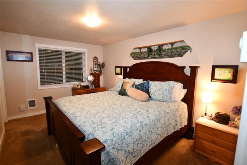 Master bedroom fits king size bed.