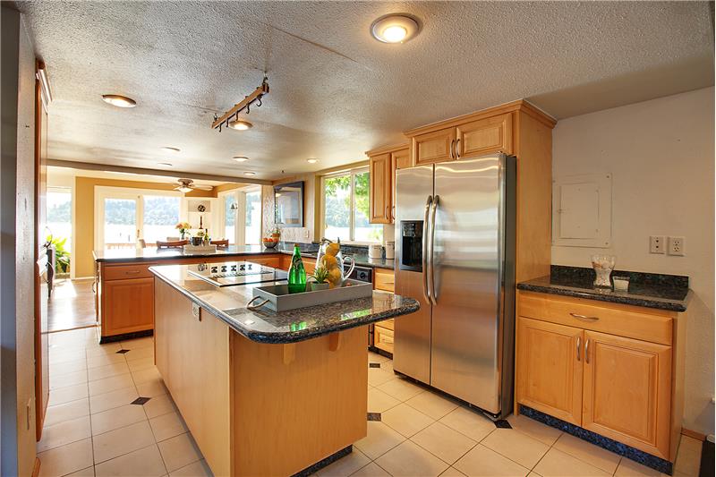 Enjoy the Wonderful Waterfront and Sunset Views from the Remodeled Chef's Kitchen.