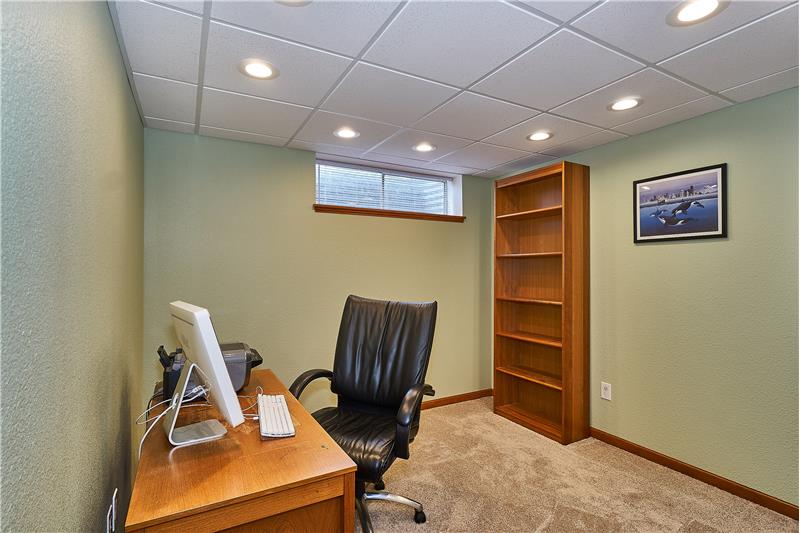 Extra Finished Room currently being used as an Office/Den. New Carpet and Trim.