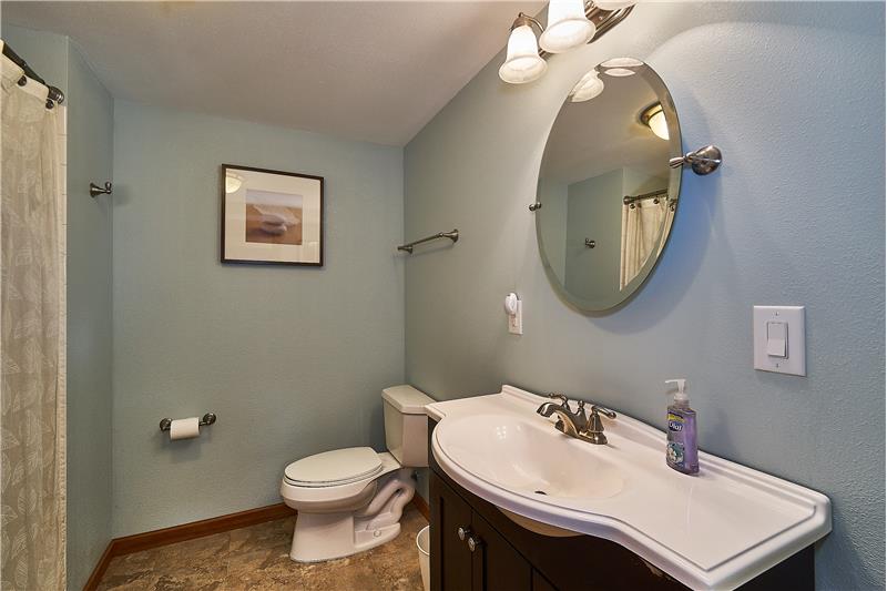Full Sized Bathroom Downstairs.