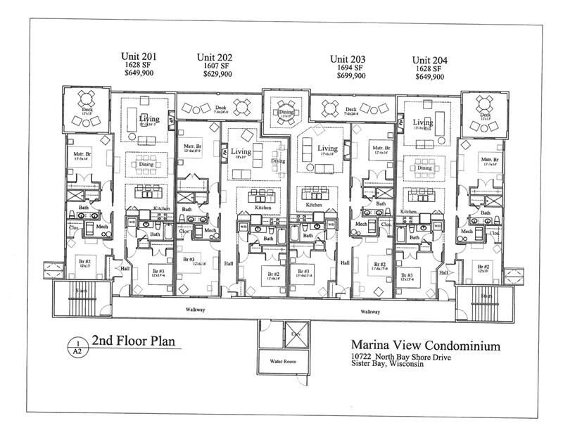 Floor Plans for Second Floor:  Unit 204