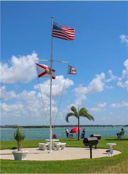 Proud display of the flags over Johns Pass