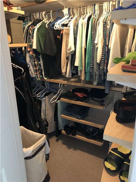 Master closet with built in organizer