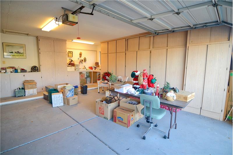 One side of garage cabinets