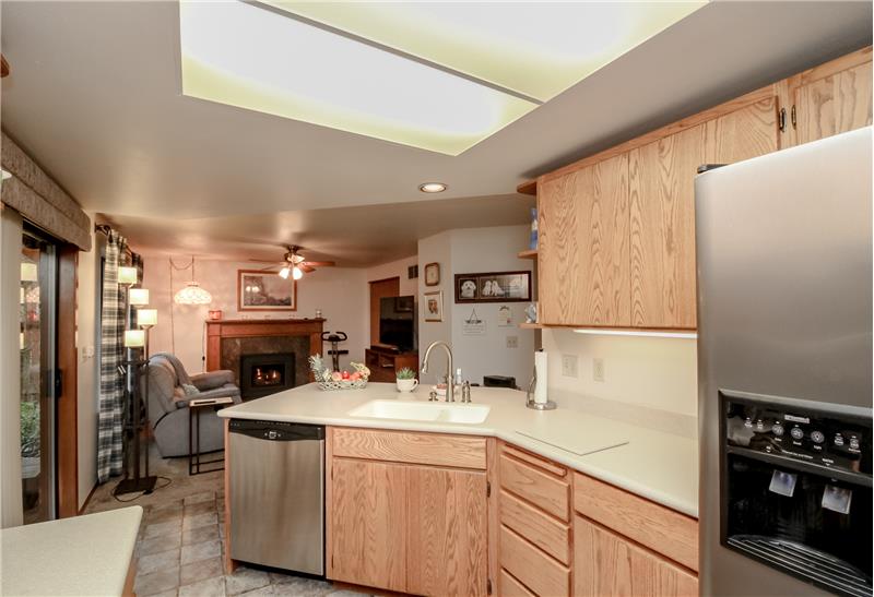 Open kitchen to family room and gas log fireplace!