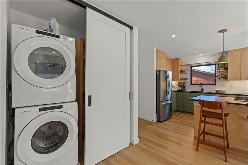 Convenient washer/dryer closet & storage
