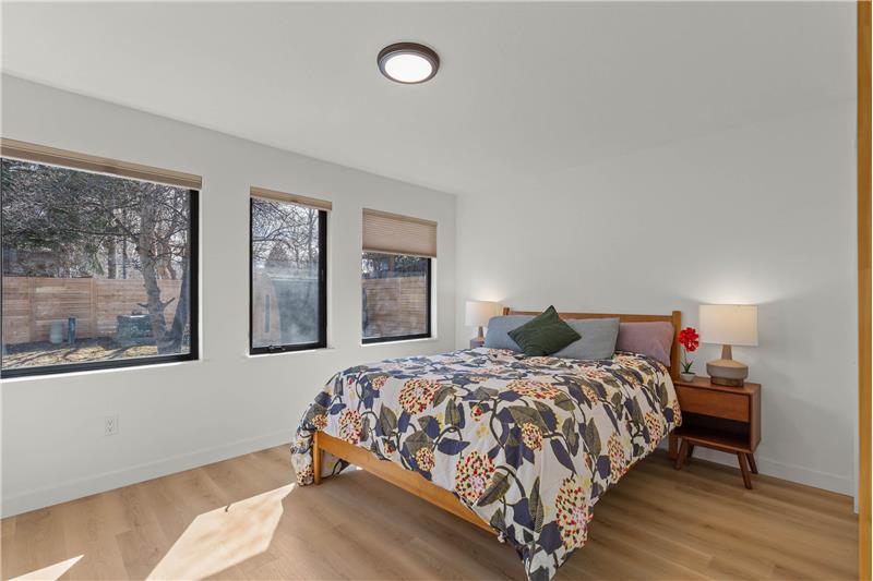 East facing primary bedroom