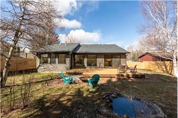 Open backyard with mature plantings